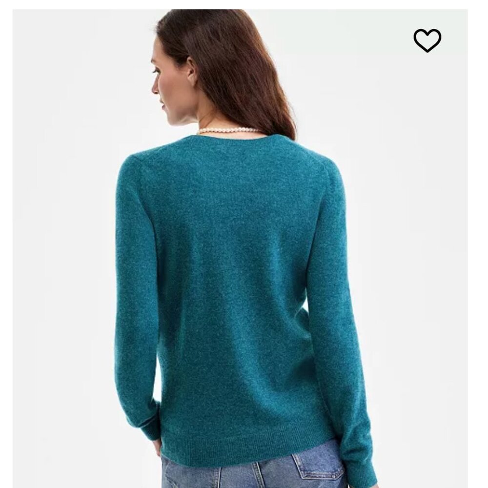 Charter Club 100% Cashmere Crewneck Sweater Teal Blue Size S Worn Once